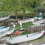 Boats at lake trasimeno Umbria
