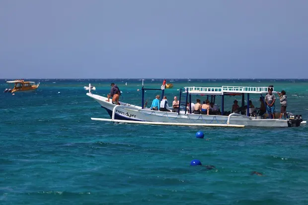 Catching the boat to Gili Trewangen