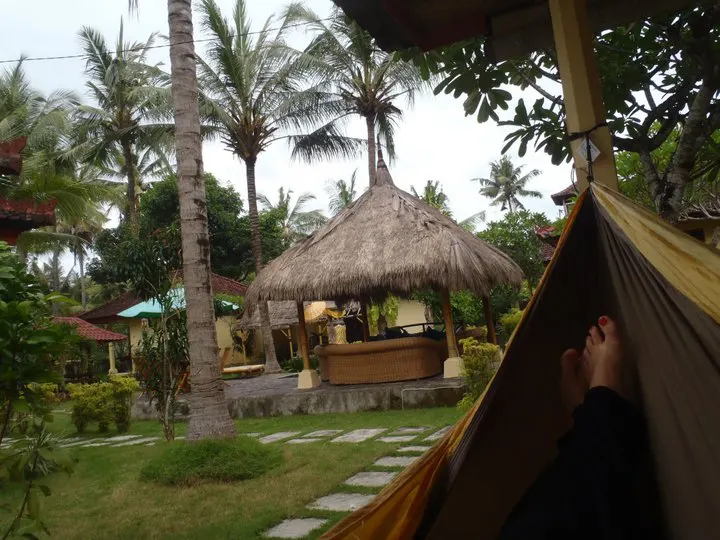 chilling in a hammock in Bali
