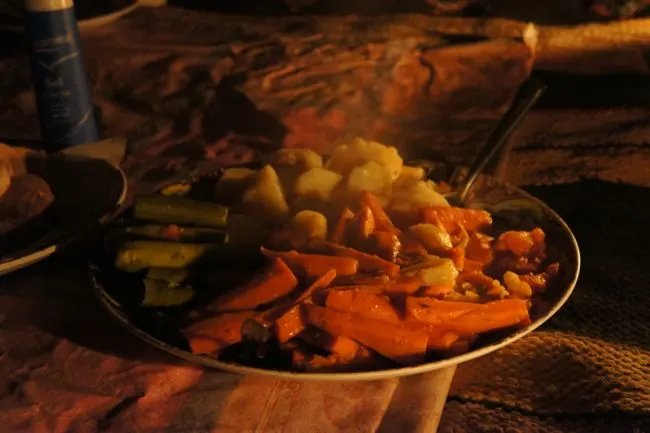 Moroccan food in the sahara desert