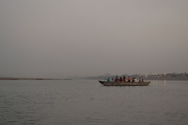 Boat ride at dusk in Varanasi, India