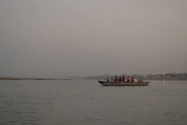 Boat ride at dusk in Varanasi, India