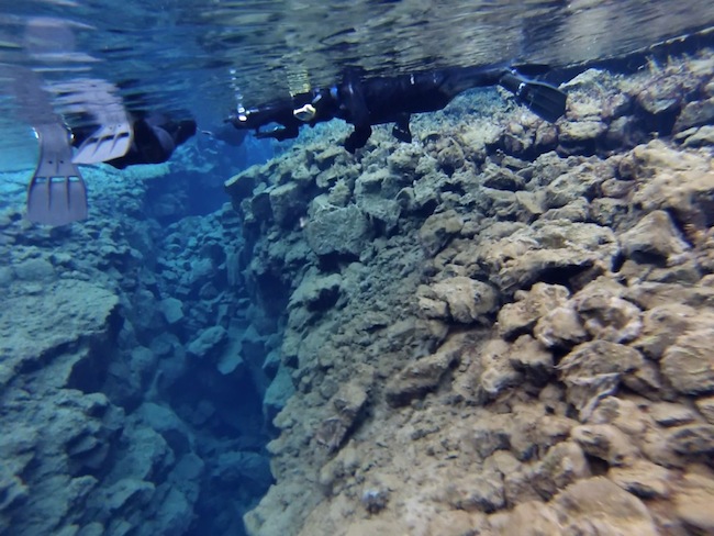 Snorkelling in Iceland between tectonic plates