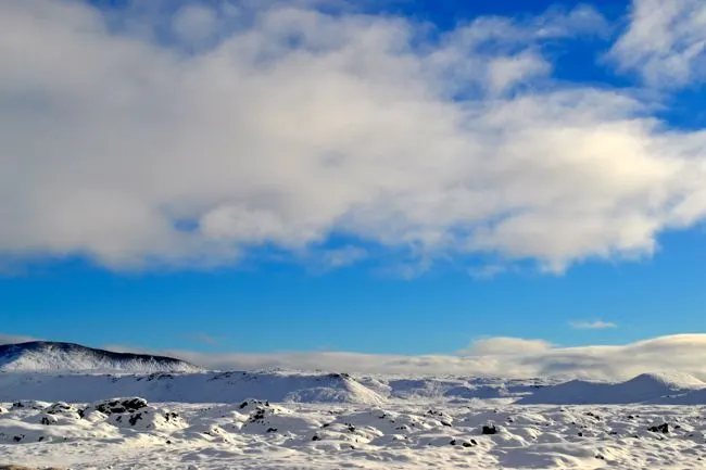 Snowy scenery in Iceland