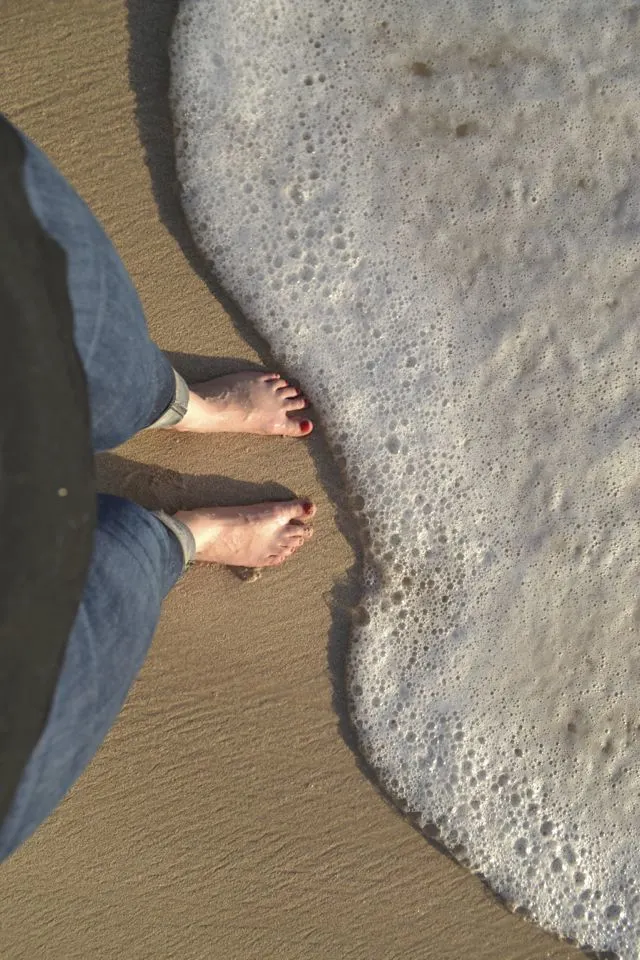 Toes in the sand in Barbados