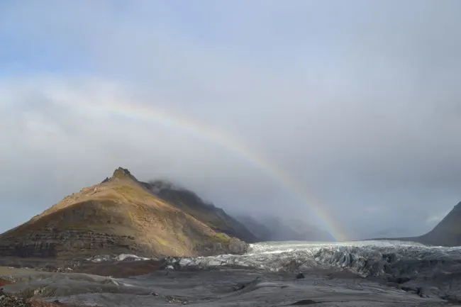 rainbow over the glacier