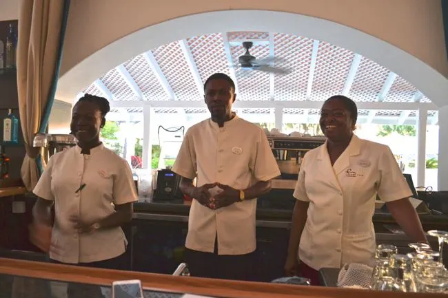 Friendly bar staff at Colony Club Barbados