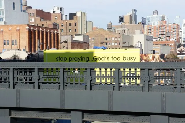 Well placed bill board along the high line New York