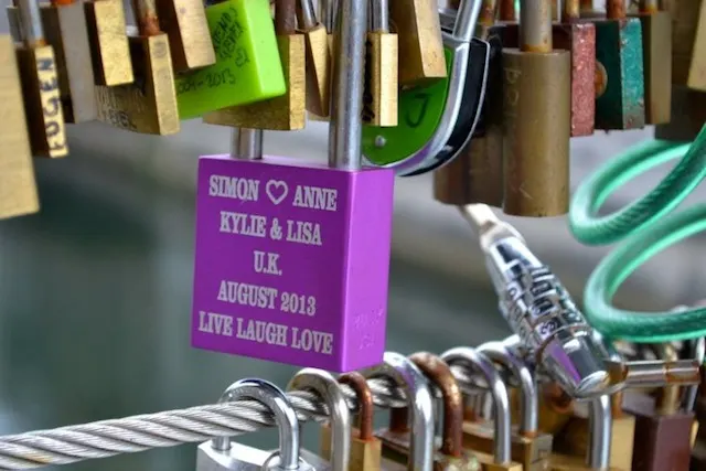 Kylie's lock on the bridge in Ljubljana