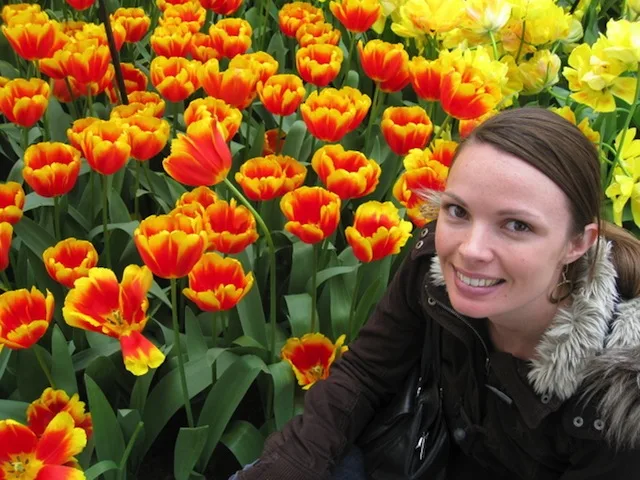 Julie with Falcon Tulips