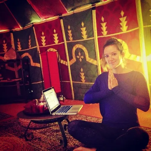 Hanging out in my Sahara Tent at my yoga retreat. Like you do.