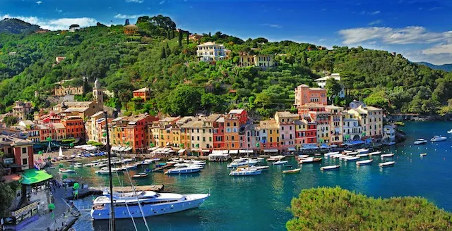 view of Portofino - beautiful town of Ligurian coast, Italy