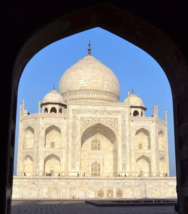 Taj Mahal through an arch