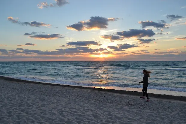 Morning jog Miami Beach