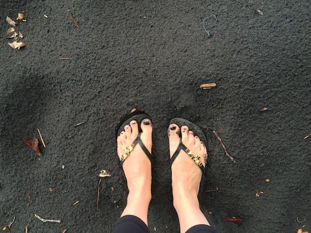 Black beach at Rosalie Bay Dominica