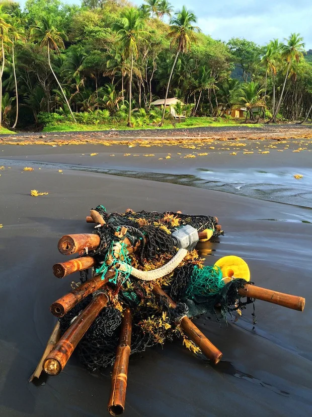 Broke raft in Dominica