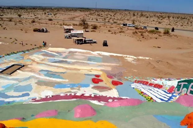 Desert surrounding Salvation Mountain