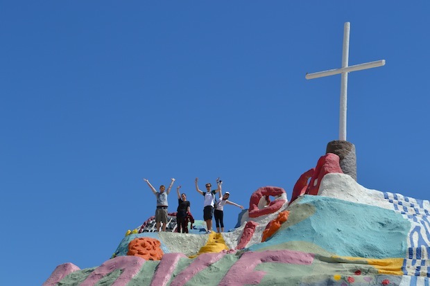 Standing on the top of Salvation Mountain