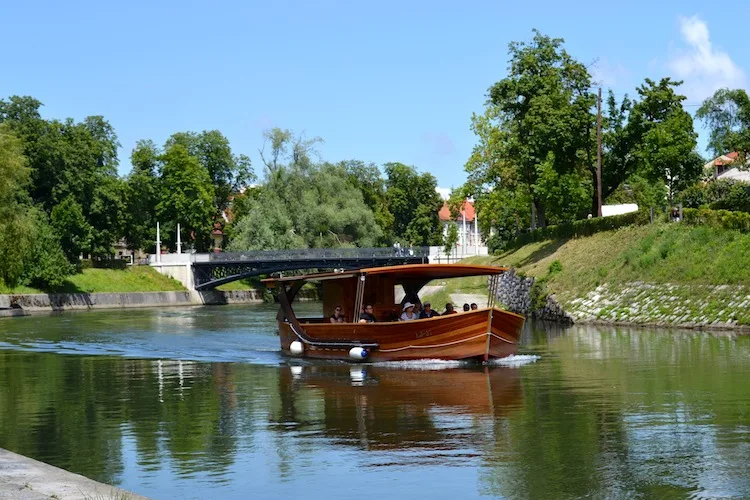 Boats on River in Ljubljana