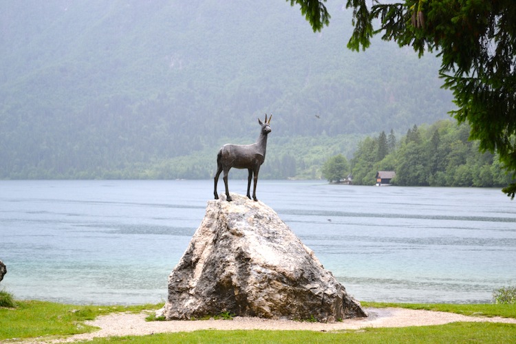 Goat statue at Lake Bled