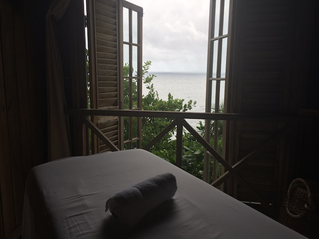 Massage table at Jungle Bay Dominica.