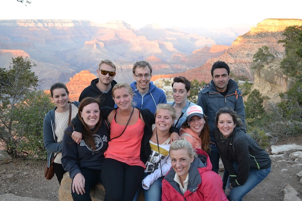 Trek America group at the Grand canyon