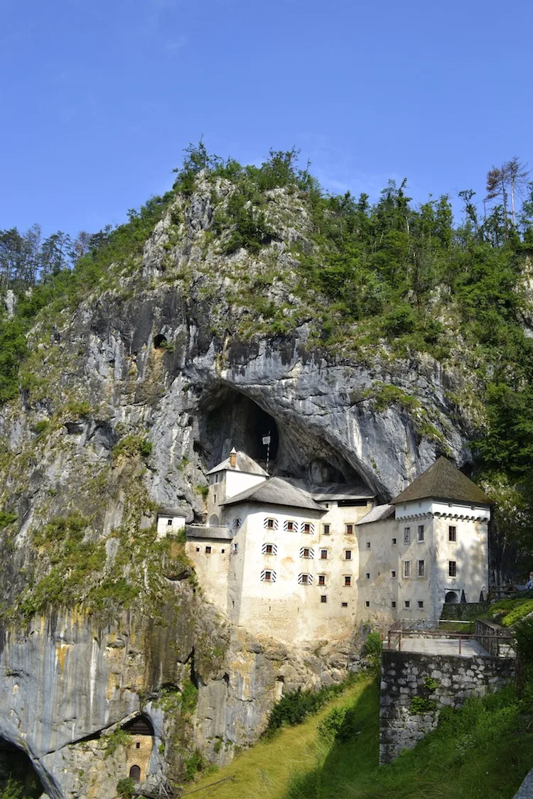 Slovenian castle in the rock