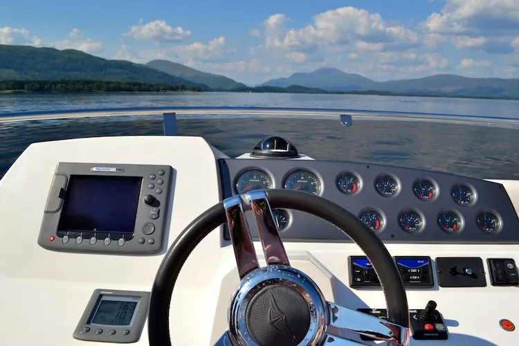 Driving a boat on Loch Lomond