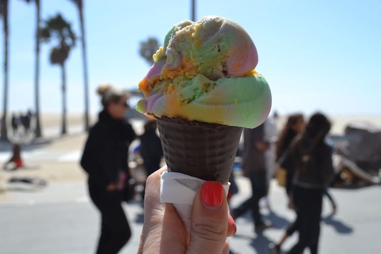 Multicoloured ice cream