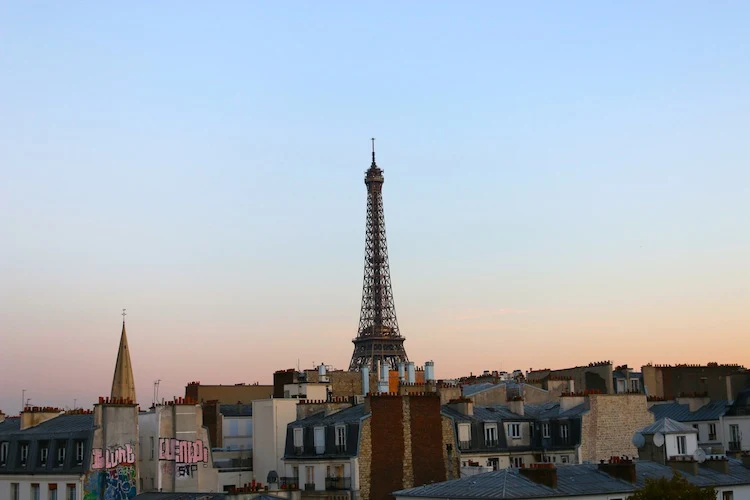 Eiffel Tower at sunrise