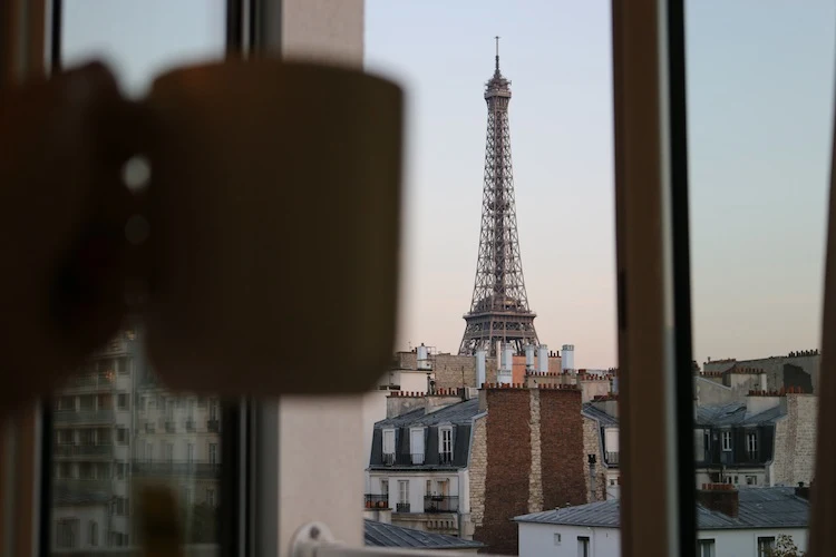 Eiffel Tower with tea