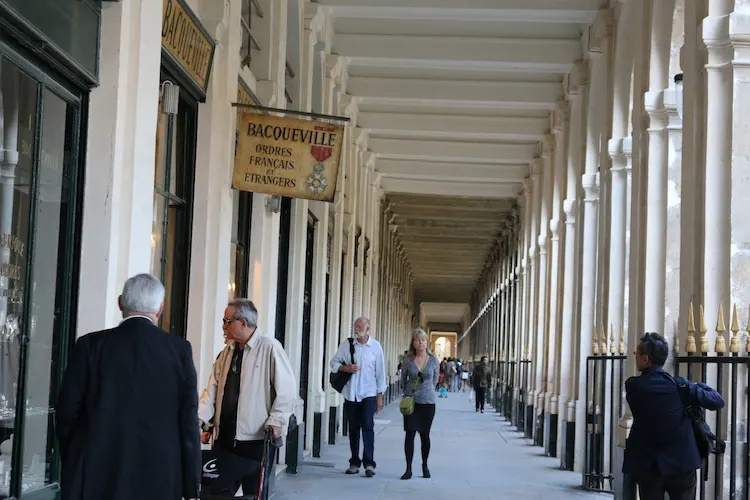 Shops around Royal Palace gardens Paris