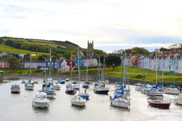 Aberaeron boats and colourful houses