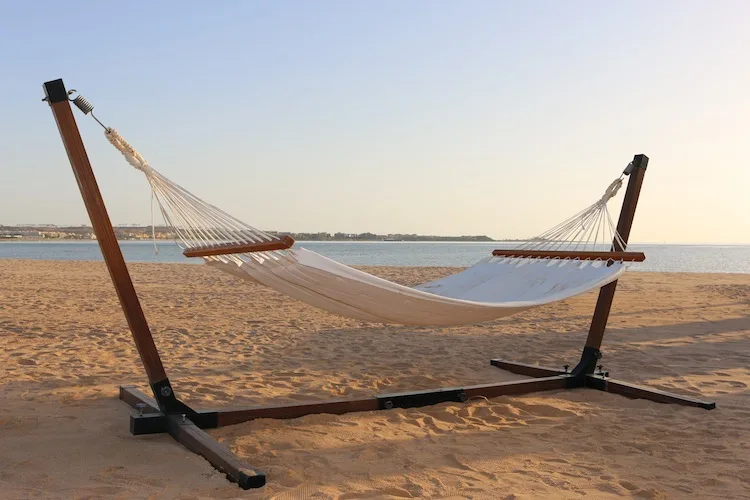 Beach hammock at Baron Palace Resort Hurghada Egypt