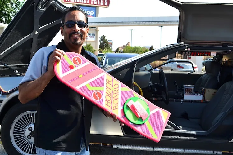 Hover board and DeLorean from Back to the Future II