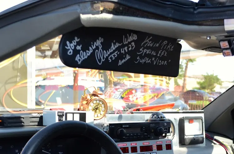 Signed sun shield - delorean from Back to the future