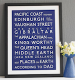 Valentine's Day presents for travel lovers | Personalised destination poster