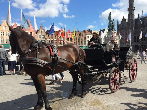 Horse drawn carriage in Bruges
