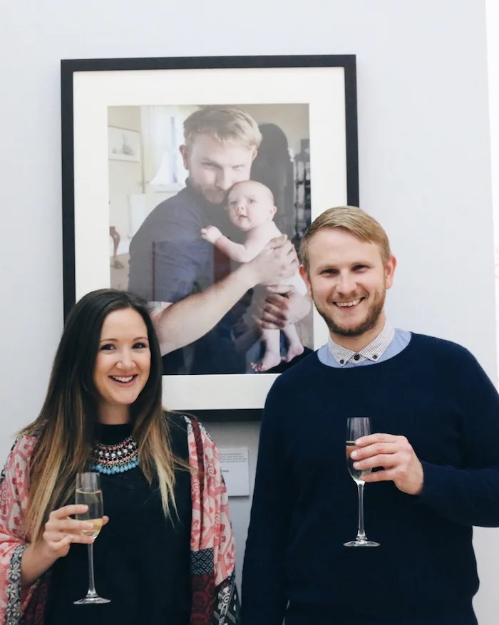 Sam's Father's  Day photo in the National Portrait Gallery