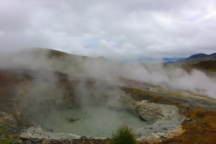 Bubbling mud pools in Iceland