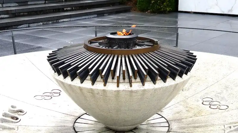 Olympic flame in ouchy