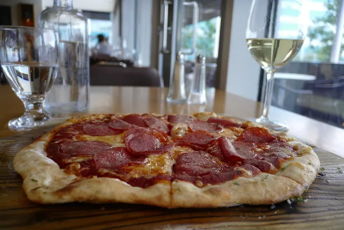 Pizza and wine