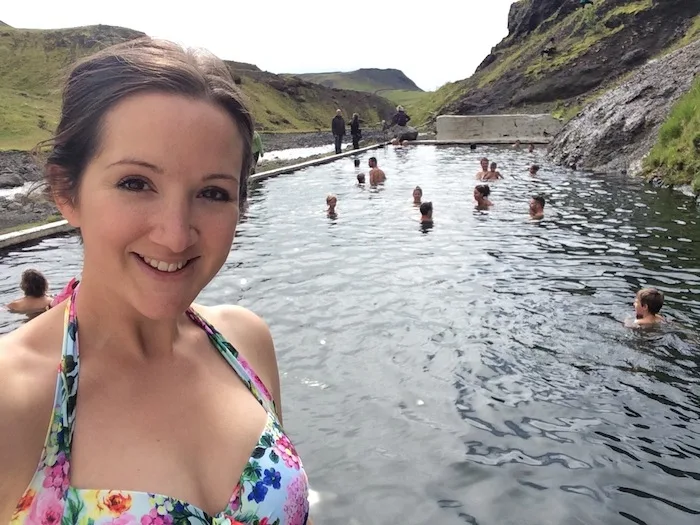 The Travel Hack at swimming pool in Iceland