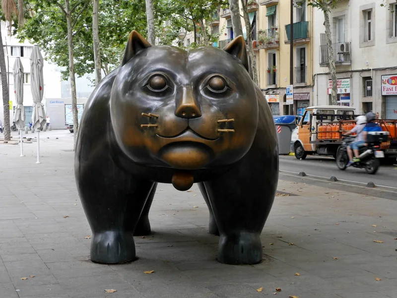 things to see in Barcelona, barcelona things to do, what to do in Barcelona, Barcelona, El Raval, Cat Statue, Barcelona Guide-
