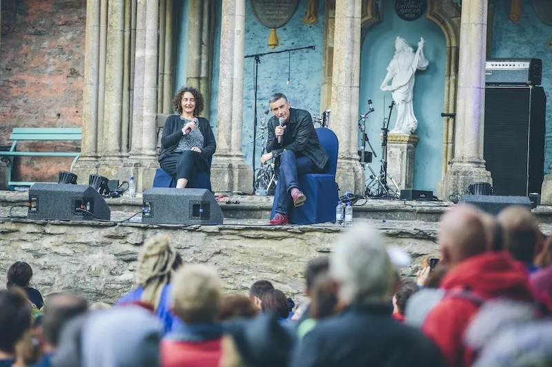 Steve Coogan at the piazza