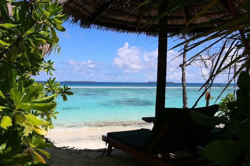Coco Palm Dhuni Kolhu sun lounger in deluxe villa