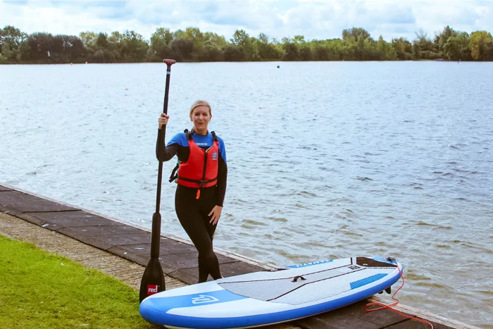 Paddleboarding at the Cotswold Water Park