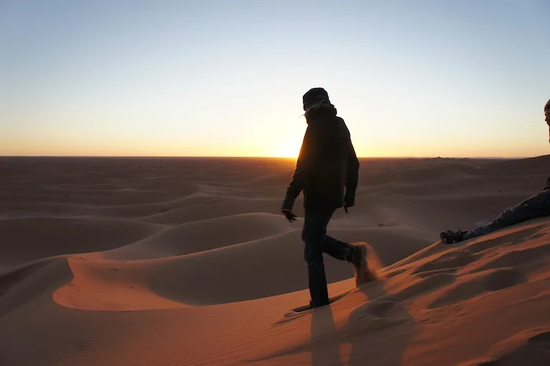 Camping in the Sahara desert