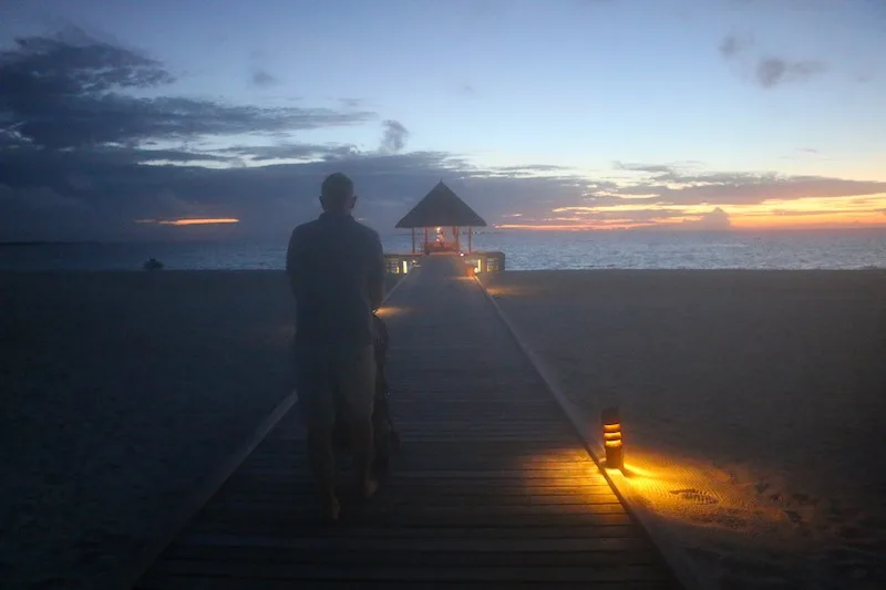 Sunset walks in the Maldives