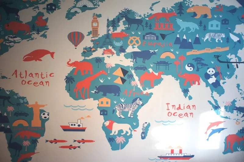 map of the world wallpaper for a child's bedroom